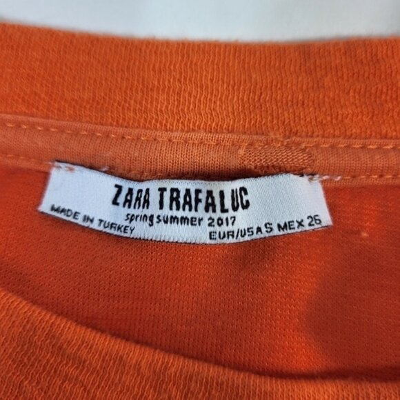 Zara Orange Ruffle Cropped Sweater - Picture 6 of 6
